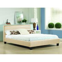 Hamburg Cream Faux Leather Double Bed