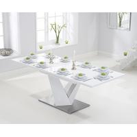 harmony 160cm extending white high gloss dining table