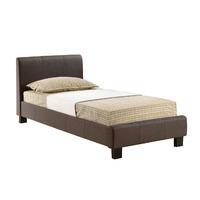 Hamburg Upholstered Bed Frame - Single - Brown