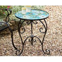Hand-Painted Glass Garden Table