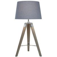 Havana Natural Grey Table Lamp with Blue Shade