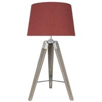 Havana Terracotta Grey Table Lamp with Square Linen Shade