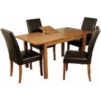 Hartford Country Oak 4ft Brown Dining Set