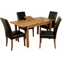 Hartford Country Oak 4ft Black Dining Set