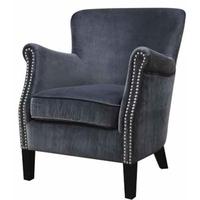 Harlow Grey Velvet Armchair