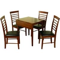 Hanover Dark Dining Set - Square Drop Leaf with 4 Chairs