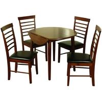 Hanover Dark Dining Set - Round Drop Leaf with 4 Chairs