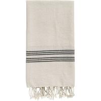 Hammam Black Stripe Off White Towel (Set of 2)