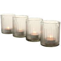 Hand Blown Frosted Glass Tealight Holder Astor (Set of 4)