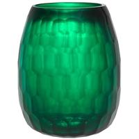 hand blown green glass vase emeraude