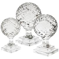 hand blown clear glass object arabesque set of 3