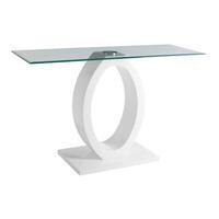 halo o shaped console table white