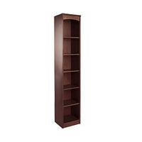 hampton arched bookcase 6 shelf narrow mahogany