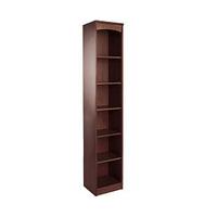 Hampton Arched Bookcase, 6 Shelf Narrow, Mahogany