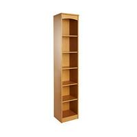 hampton arched bookcase 6 shelf narrow oak
