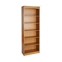 hampton tall arched bookcase 6 shelf oak wood