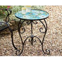 Hand-Painted Glass Garden Table, Glass