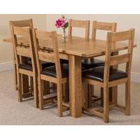 Hampton Solid Oak Extension Dining Table & 6 Lincoln Oak Leather Chairs