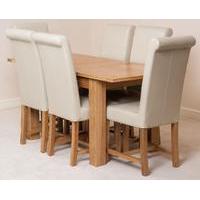 hampton 120cm 160cm extension dining table 6 ivory washington leather  ...