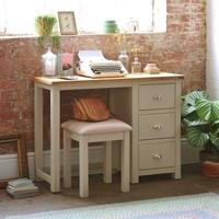 hampstead stone grey single pedestal dressing table