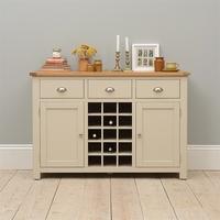 hampstead stone grey sideboard with wine rack