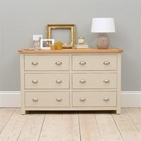 Hampstead Stone Grey 6 Drawer Wide Chest