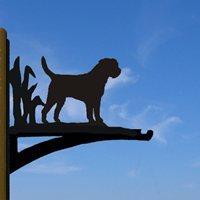 HANGING BASKET BRACKET in Border Terrier Design - Small