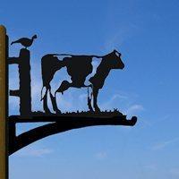 HANGING BASKET BRACKET in Buttercup Cow Design - Small