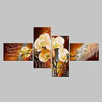 Hand-Painted Modern Decorative Oil Painting On Canvas Wall Art Flower Picture For Living Room 4pcs/set No Frame