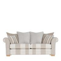 harborough 3 seater pillow back sofa natural and caramel