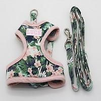 harness leash adjustable flowerfloral fabric