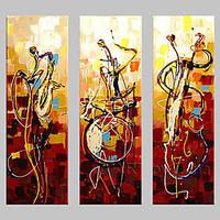 Hand-painted Wall Art Abstrac Home Decor Play Instruments Oil Painting on Canvas 3pcs/set No Frame