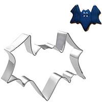 Halloween Theme Bat Shape Cookie Cutter, L 7.5cm x W 7cm x H 2.5cm, Stainless Steel