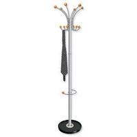 Hat and Coat Stand Metallic Tubular Steel with Umbrella Holder 6 Pegs and 6 Hooks