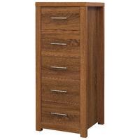 havana oak 5 drawer chest