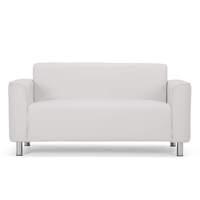 Hans 2 Seater Sofa White Faux Leather