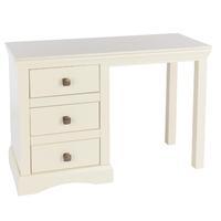 hamptons ivory satin single pedestal dressing table