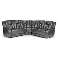 Halifax Manual Leather Reclining Corner Sofa Grey