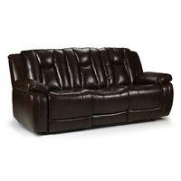 Halifax Manual Leather 3 Seater Reclining Sofa Brown