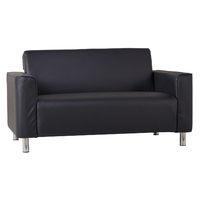 Hans 2 Seater Sofa Black Faux Leather