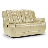 Halifax Manual Leather 2 Seater Reclining Sofa Cream