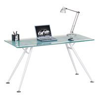 Harbour Glass Computer Desk In Frosted And Clear