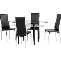 Hartley Black Dining Set In Metal Frame