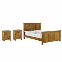 hastings oak bed and 2 bedsides set double