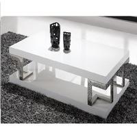 hanvury white hi gloss coffee table with chrome design