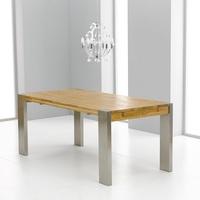 Hamburg Wooden Extendable Dining Table In Oak With Metal Base