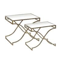 Hayley Glass Nest of Tables In Clear With Metal Frame