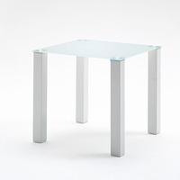Hanna 80Cm Square Frosted Glass Top Dining Table Only
