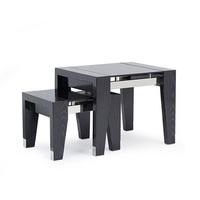 Harper Glass Nesting Tables Square In Black Apricot