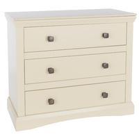 hamptons ivory satin 3 drawer chest